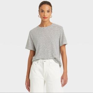 Brand New Women’s Striped Short Sleeve Linen T-Shirt